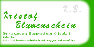kristof blumenschein business card